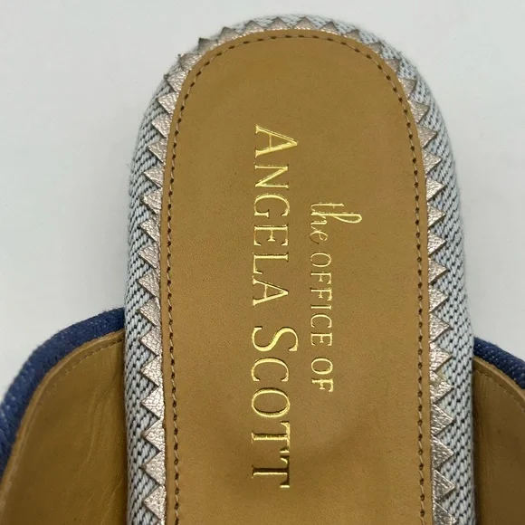 The Office of Angela Scott Miss Adelaide Denim Women’s Mules EU 41 US 11 NIB